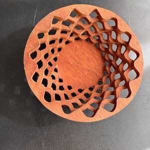 Source Unknown Wooden Basket in Rich Brown